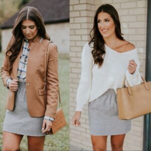 J. Crew Grey High Waisted Mini Skirt